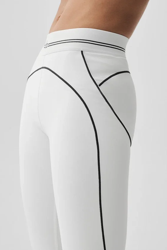 Leggings High-Waist con motivo a cuore Airbrush - Bianco/Nero