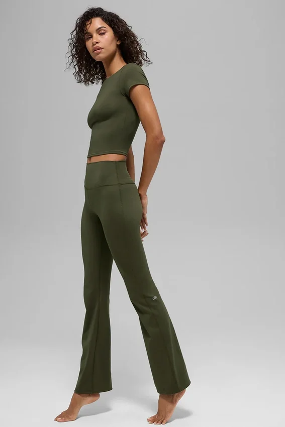 Leggings High-Waist con taglio svasato Alo Softsculpt - Verde oliva