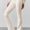 Leggings High-Waist e gamba svasata Airbrush - Avorio