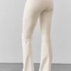 Leggings High-Waist e gamba svasata Airbrush - Avorio