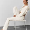 Leggings High-Waist e gamba svasata Airbrush - Avorio