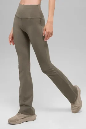 Leggings High-Waist e gamba svasata Airbrush - Cacao chiaro