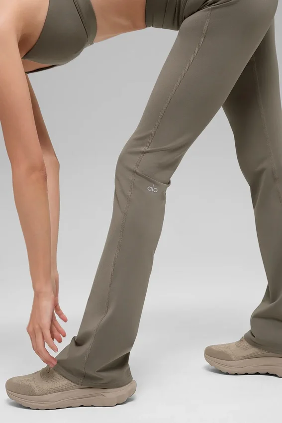 Leggings High-Waist e gamba svasata Airbrush - Cacao chiaro