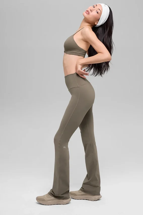 Leggings High-Waist e gamba svasata Airbrush - Cacao chiaro