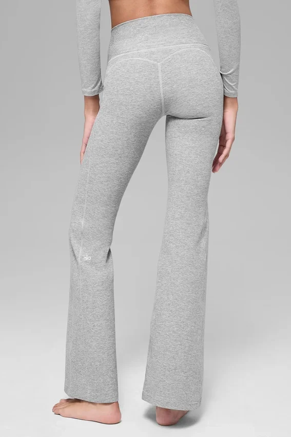 Leggings High-Waist e gamba svasata Alosoft Intuition - Grigio melange sportivo