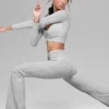 Leggings High-Waist e gamba svasata Alosoft Intuition - Grigio melange sportivo