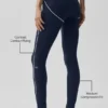 Leggings High-Waist "Heart Throb" con effetto aerografo - Blu navy/Bianco