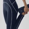 Leggings High-Waist "Heart Throb" con effetto aerografo - Blu navy/Bianco
