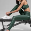 Leggings High-Waist Suit Up Airlift - Verde trifoglio/Bianco