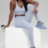 Leggings senza cuciture High-Waist con motivo a coste bicolore - Winter Frost Heather
