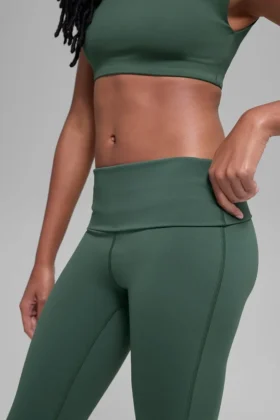 Leggings svasati con orlo ripiegabile Alo Softsculpt – Verde trifoglio