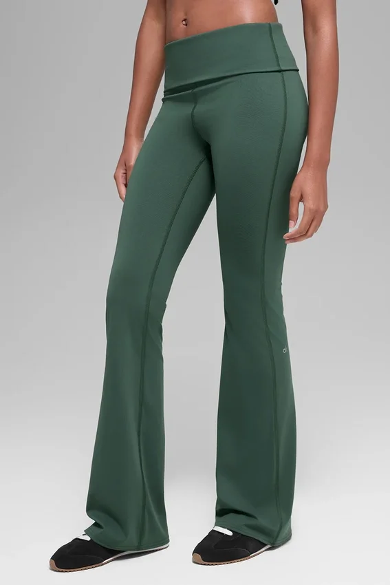 Leggings svasati con orlo ripiegabile Alo Softsculpt - Verde trifoglio