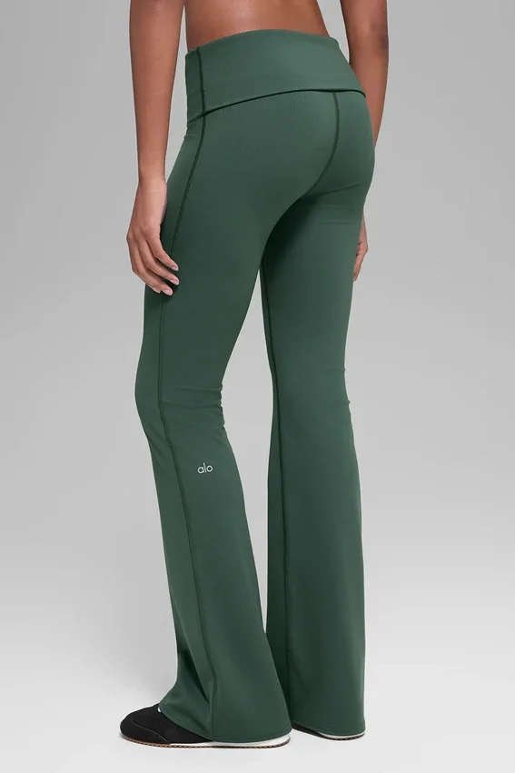 Leggings svasati con orlo ripiegabile Alo Softsculpt - Verde trifoglio
