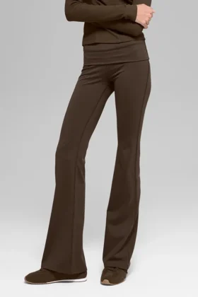 Leggings svasati con orlo ripiegato Alo Softsculpt - Espresso