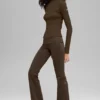 Leggings svasati con orlo ripiegato Alo Softsculpt - Espresso