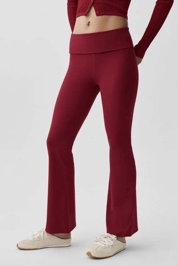 Leggings svasati con risvolto 7/8 Alo Softsculpt - Rosso Summer Romance