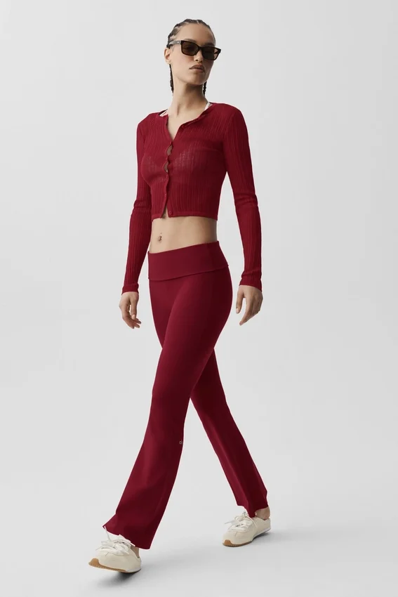 Leggings svasati con risvolto 7/8 Alo Softsculpt - Rosso Summer Romance