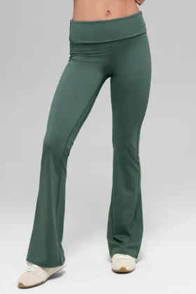 Leggings svasati con risvolto 7/8 Alo Softsculpt - Verde trifoglio