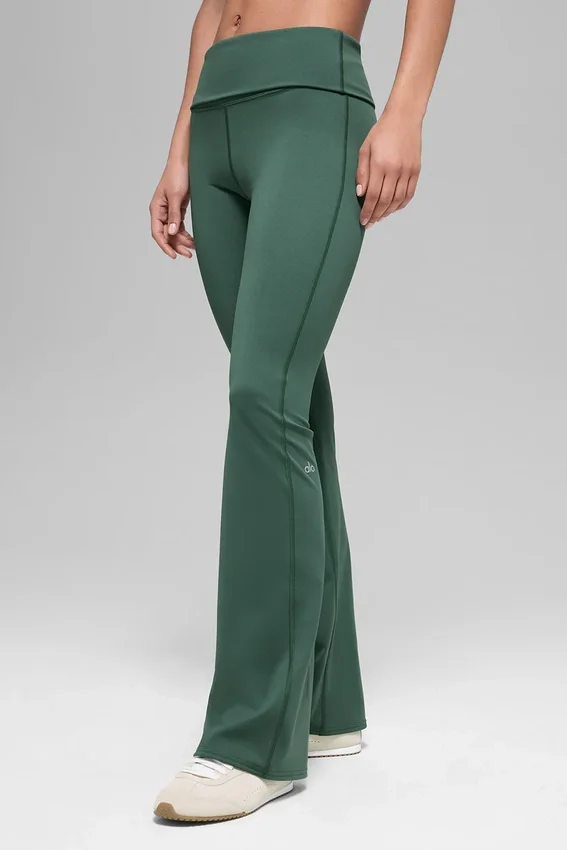 Leggings svasati con risvolto 7/8 Alo Softsculpt - Verde trifoglio