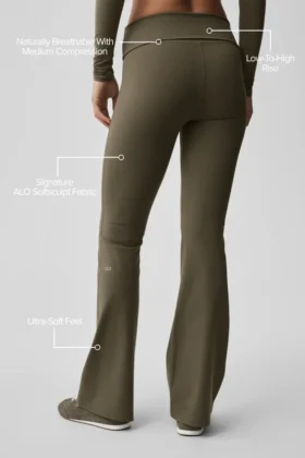 Leggings svasati con risvolto Alo Softsculpt – Olive Tree