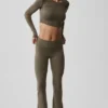 Leggings svasati con risvolto Alo Softsculpt - Olive Tree