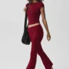 Leggings svasati con risvolto Alo Softsculpt - Rosso Summer Romance