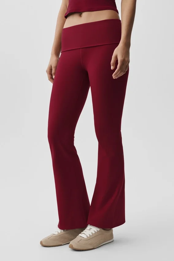 Leggings svasati con risvolto Alo Softsculpt - Rosso Summer Romance