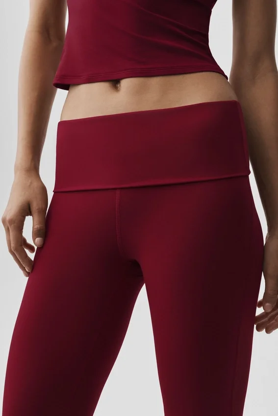 Leggings svasati con risvolto Alo Softsculpt - Rosso Summer Romance