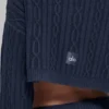 Maglia a collo alto corta Winter Bliss a maglia intrecciata con maniche lunghe - Navy