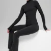 Maglia a costine con collo alto e maniche lunghe Mesmerize - Nero