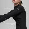 Maglia a costine con collo alto e maniche lunghe Mesmerize - Nero