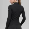 Maglia a costine con collo alto e maniche lunghe Mesmerize - Nero