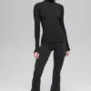Maglia a costine con collo alto e maniche lunghe Mesmerize - Nero