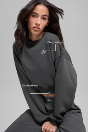 Maglia a girocollo Accolade corta – Antracite