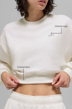 Maglia a girocollo Accolade corta – Avorio