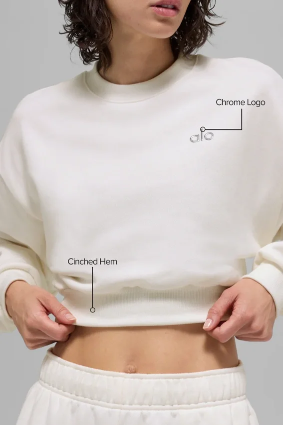 Maglia a girocollo Accolade corta - Avorio