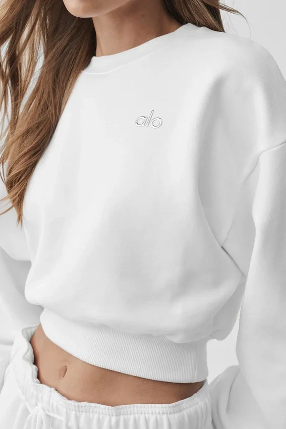 Maglia a girocollo Accolade corta - Bianca