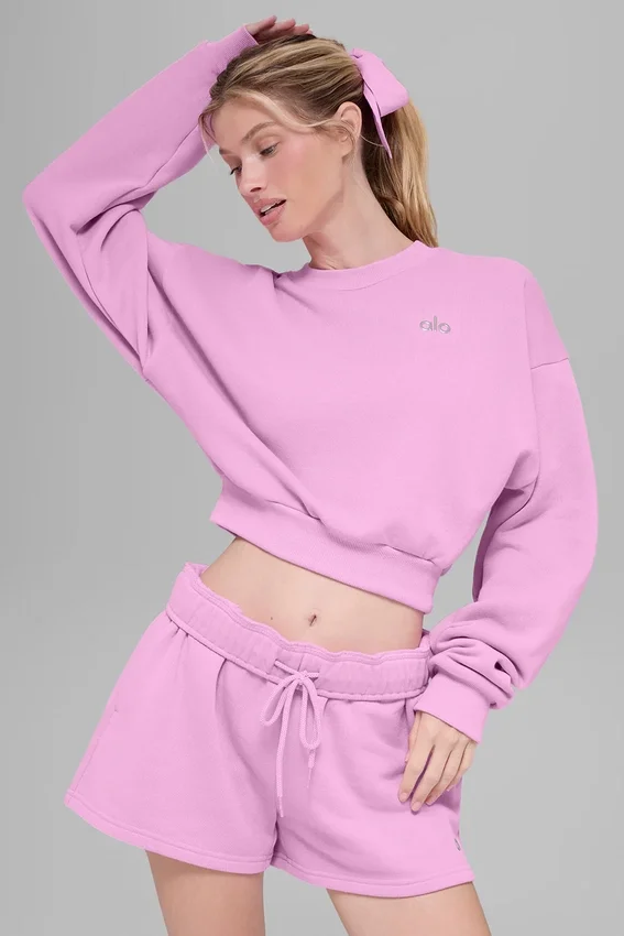 Maglia a girocollo Accolade corta - Rosa Candy Heart
