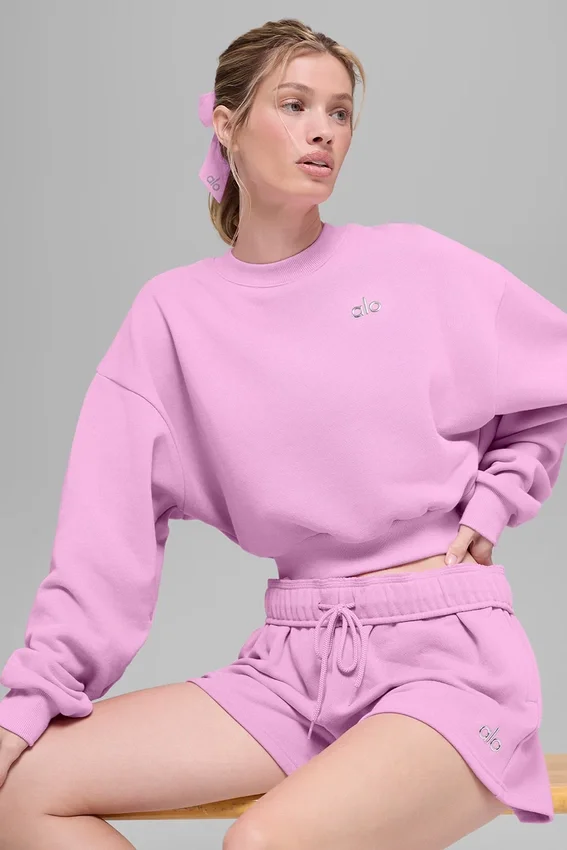 Maglia a girocollo Accolade corta - Rosa Candy Heart