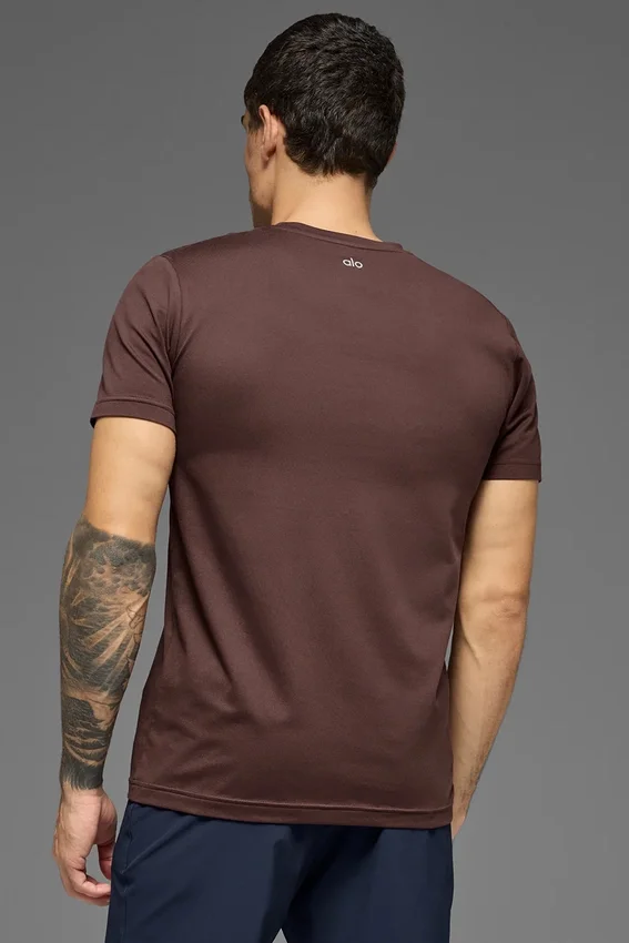 Maglia a maniche corte con collo rotondo Conquer Reform - Brownstone