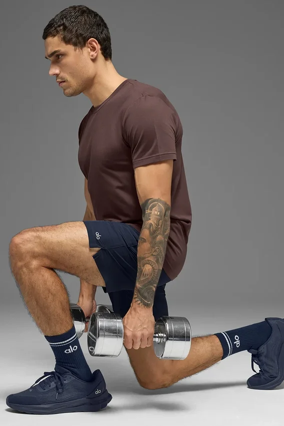 Maglia a maniche corte con collo rotondo Conquer Reform - Brownstone