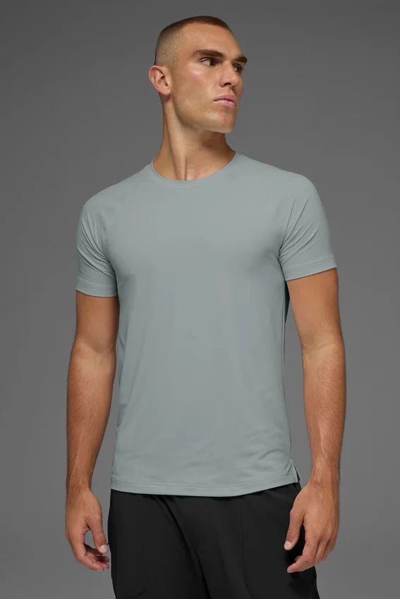 Maglia a maniche corte con collo rotondo Idol - Grigio lunare