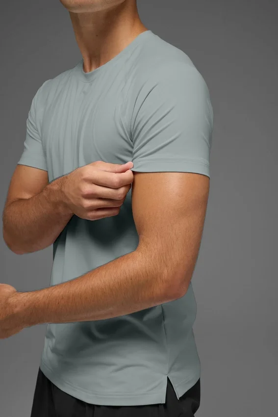 Maglia a maniche corte con collo rotondo Idol - Grigio lunare