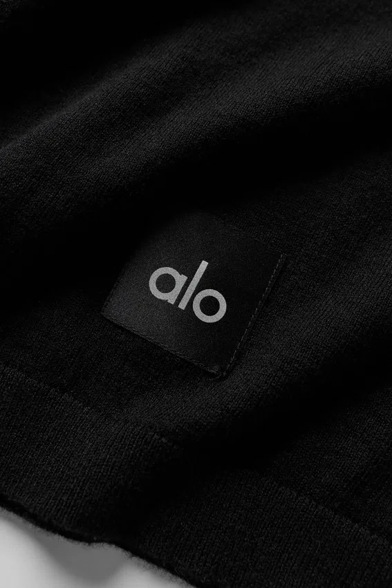 Maglia a maniche corte in cotone e cashmere Ever Soft - Nero