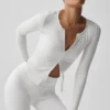 Maglia a maniche lunghe a costine Stardust - Bianco