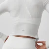 Maglia a maniche lunghe a costine Stardust - Bianco