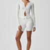 Maglia a maniche lunghe a costine Stardust - Bianco