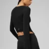 Maglia a maniche lunghe a costine Stardust - Nero