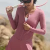 Maglia a maniche lunghe a costine Stardust - Rosa selvatico