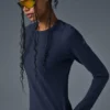 Maglia a maniche lunghe Airbrush Winter Warm Nocturne - Blu navy